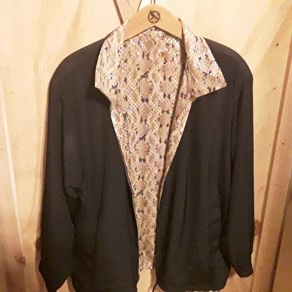 Non Shed Sequin Bomber Style Jacket  Reverseable - Picture 2 of 2